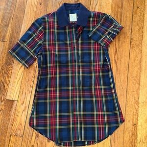 Tuckernuck The shirt Rochelle Behrens tartan plaid collar button down shirt XS